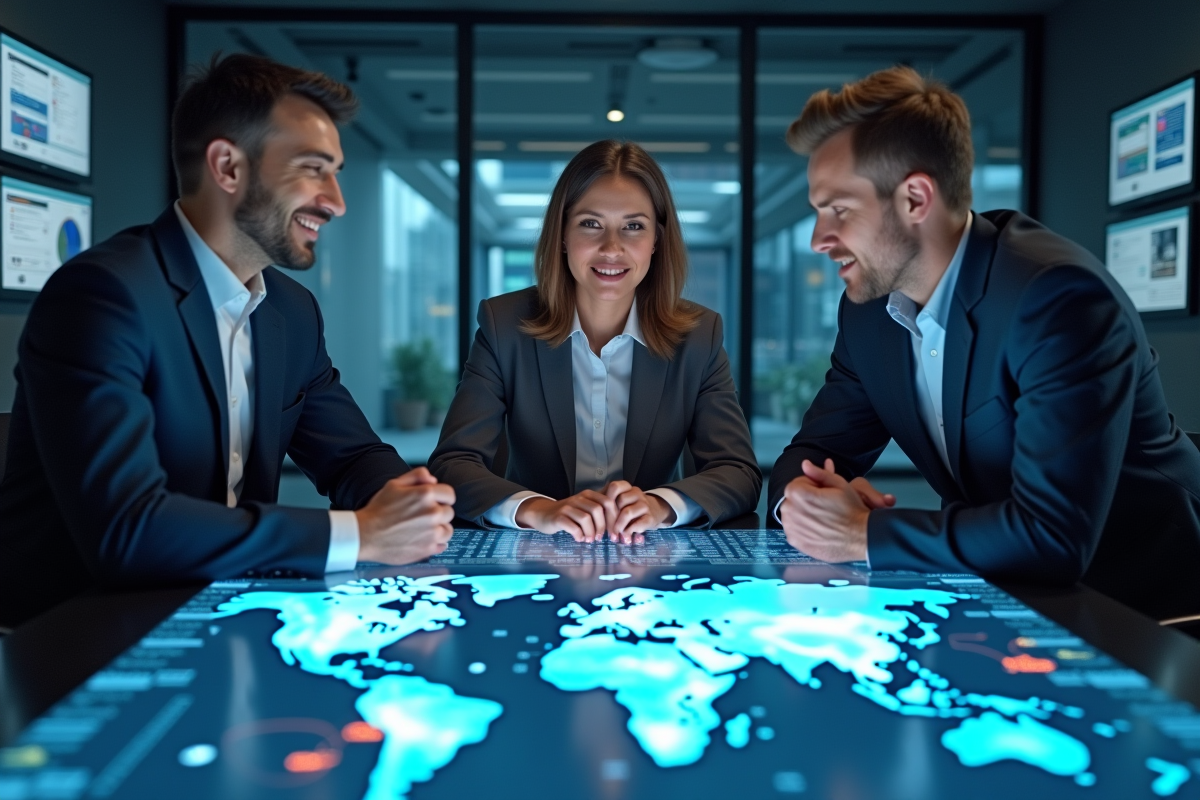 Groupe de professionnels en cybersécurité discutant autour d